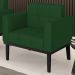 Poltrona Decorativa Base Madeira Preto Ana Veludo Luxo Verde - Ibiza