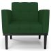 Poltrona Decorativa Base Madeira Preto Ana Veludo Luxo Verde - Ibiza