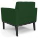 Poltrona Decorativa Base Madeira Preto Ana Veludo Luxo Verde - Ibiza