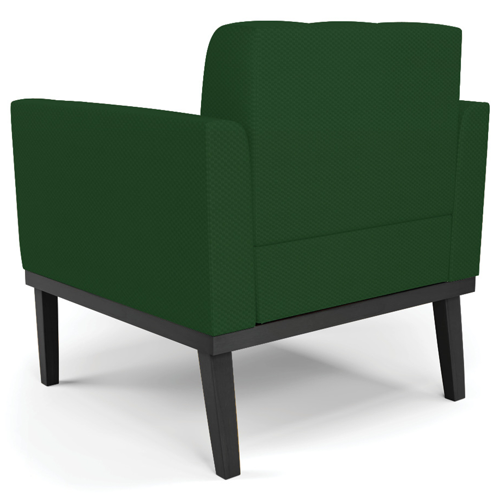 Poltrona Decorativa Base Madeira Preto Ana Veludo Luxo Verde - Ibiza