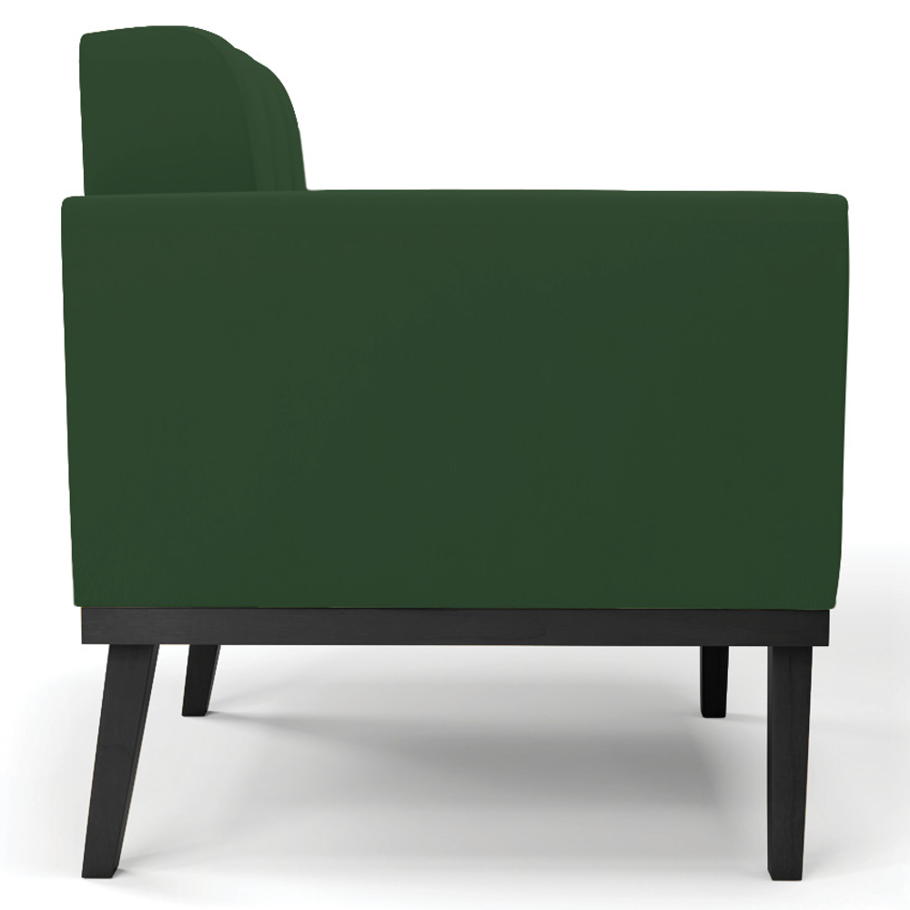 Poltrona Decorativa Base Madeira Preto Ana Veludo Verde - Ibiza