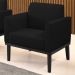 Poltrona Decorativa Base Madeira Preto Maressa Linho Preto - Ibiza