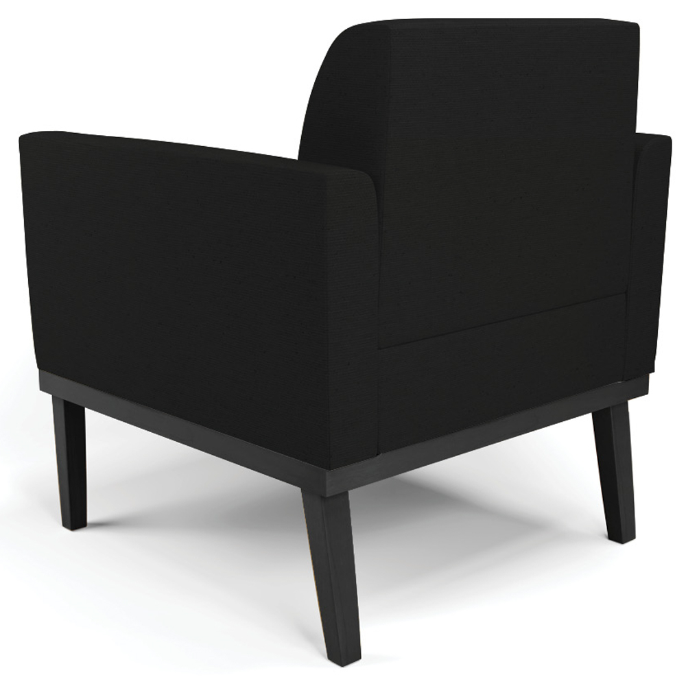 Poltrona Decorativa Base Madeira Preto Maressa Linho Preto - Ibiza