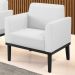 Poltrona Decorativa Base Madeira Preto Maressa Sintético Branco - Ibiza