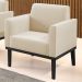Poltrona Decorativa Base Madeira Preto Maressa Suede Bege - Ibiza