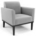 Poltrona Decorativa Base Madeira Preto Maressa Suede Cinza - Ibiza