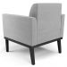 Poltrona Decorativa Base Madeira Preto Maressa Suede Cinza - Ibiza