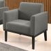 Poltrona Decorativa Base Madeira Preto Maressa Suede Grafite - Ibiza