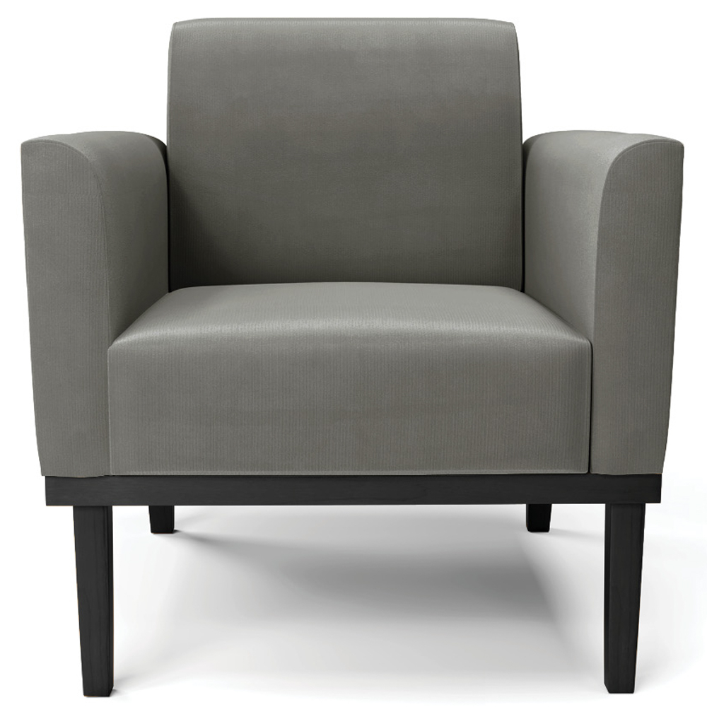 Poltrona Decorativa Base Madeira Preto Maressa Suede Grafite - Ibiza