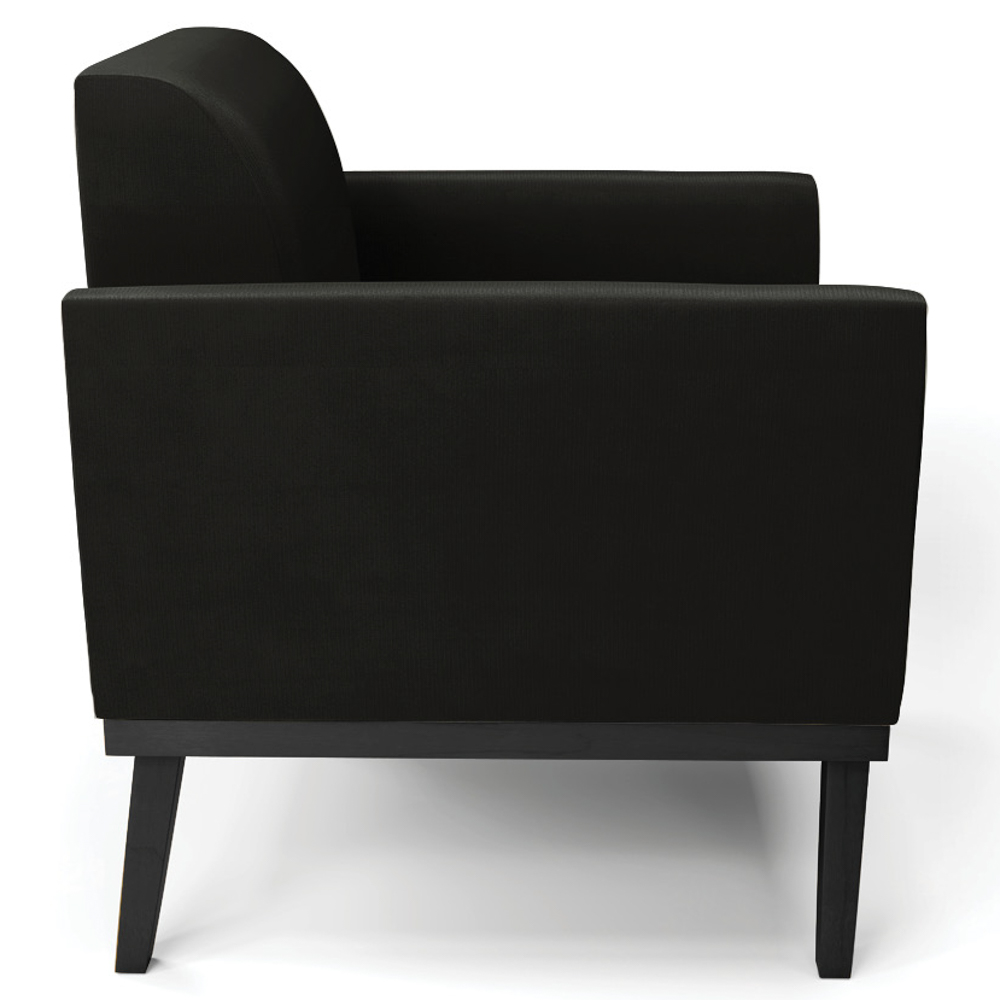 Poltrona Decorativa Base Madeira Preto Maressa Suede Preto - Ibiza