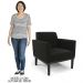 Poltrona Decorativa Base Madeira Preto Maressa Suede Preto - Ibiza