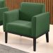 Poltrona Decorativa Base Madeira Preto Maressa Suede Verde - Ibiza