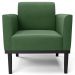 Poltrona Decorativa Base Madeira Preto Maressa Suede Verde - Ibiza