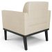 Poltrona Decorativa Base Madeira Preto Maressa Veludo Luxo Off White - Ibiza