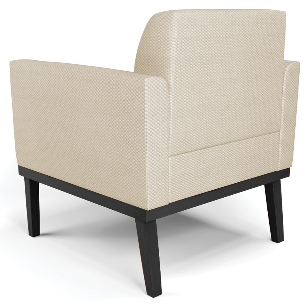 Poltrona Decorativa Base Madeira Preto Maressa Veludo Luxo Off White - Ibiza