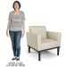 Poltrona Decorativa Base Madeira Preto Maressa Veludo Luxo Off White - Ibiza