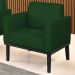 Poltrona Decorativa Base Madeira Preto Maressa Veludo Luxo Verde - Ibiza
