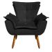 Poltrona Decorativa Pés Palito com Puff Opla Suede Preto - Ibiza