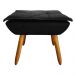 Poltrona Decorativa Pés Palito com Puff Opla Suede Preto - Ibiza