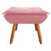 Poltrona Decorativa Pés Palito com Puff Opla Suede Rose - Ibiza