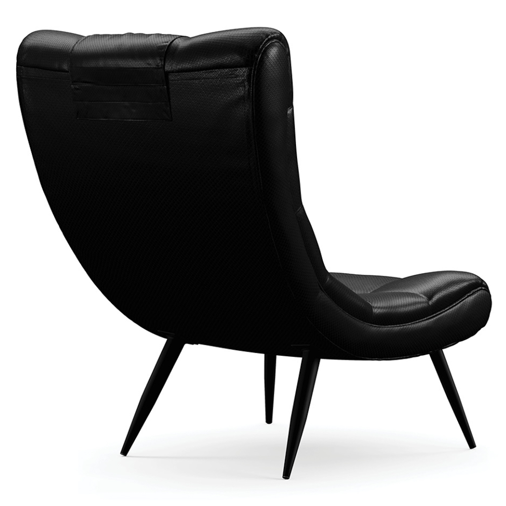 Poltrona Decorativa Para Sala de Estar com Almofada e Pés Palito Lord Facto Preto - Ibiza