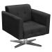 Poltrona Decorativa Sala de Estar Base Cromada Giratória Ana Suede Preto - Ibiza