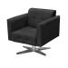 Poltrona Decorativa Sala de Estar Base Cromada Giratória Ana Suede Preto - Ibiza