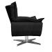 Poltrona Decorativa Sala de Estar Base Giratória Cromada Opla Suede Preto - Ibiza