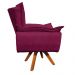 Poltrona Decorativa Sala de Estar Base Giratória Madeira Opla Suede Vinho - Ibiza