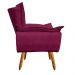Poltrona Decorativa Sala de Estar Pés Palito Opla Suede Vinho - Ibiza