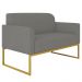 Poltrona Namoradeira 2 Lugares Base Industrial Dourada Maressa S08 Suede Grafite - Ibiza