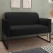 Poltrona Namoradeira 2 Lugares Base Industrial Preta Maressa A79 Linho Preto - Ibiza