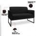 Poltrona Namoradeira 2 Lugares Base Industrial Preta Maressa A79 Linho Preto - Ibiza