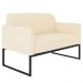 Poltrona Namoradeira 2 Lugares Base Industrial Preta Maressa S03 Suede Bege - Ibiza