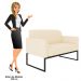 Poltrona Namoradeira 2 Lugares Base Industrial Preta Maressa S03 Suede Bege - Ibiza