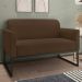 Poltrona Namoradeira 2 Lugares Base Industrial Preta Maressa S06 Suede Marrom - Ibiza