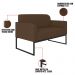 Poltrona Namoradeira 2 Lugares Base Industrial Preta Maressa S06 Suede Marrom - Ibiza
