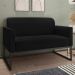 Poltrona Namoradeira 2 Lugares Base Industrial Preta Maressa S07 Suede Preto - Ibiza