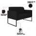 Poltrona Namoradeira 2 Lugares Base Industrial Preta Maressa S07 Suede Preto - Ibiza