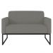 Poltrona Namoradeira 2 Lugares Base Industrial Preta Maressa S08 Suede Grafite - Ibiza