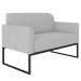 Poltrona Namoradeira 2 Lugares Base Industrial Preta Maressa S10 Suede Cinza - Ibiza