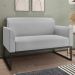 Poltrona Namoradeira 2 Lugares Base Industrial Preta Maressa S10 Suede Cinza - Ibiza