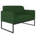 Poltrona Namoradeira 2 Lugares Base Industrial Preta Maressa S23 Suede Verde - Ibiza