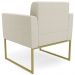 Poltrona Para Sala Base Industrial Dourado Ana Bouclé Bege - Ibiza