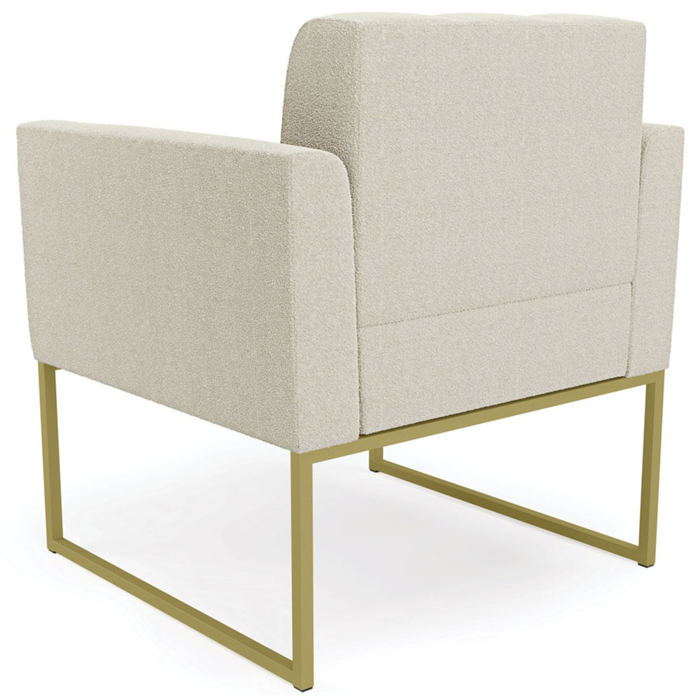 Poltrona Para Sala Base Industrial Dourado Ana Bouclé Bege - Ibiza