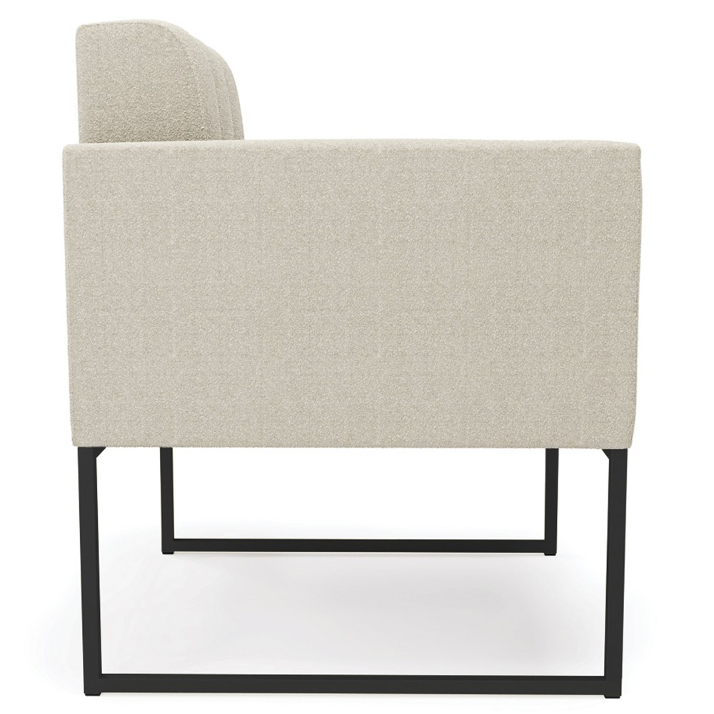 Poltrona Para Sala Base Industrial Preto Ana Bouclé Bege - Ibiza