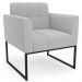 Poltrona Para Sala Base Industrial Preto Ana Bouclé Cinza - Ibiza