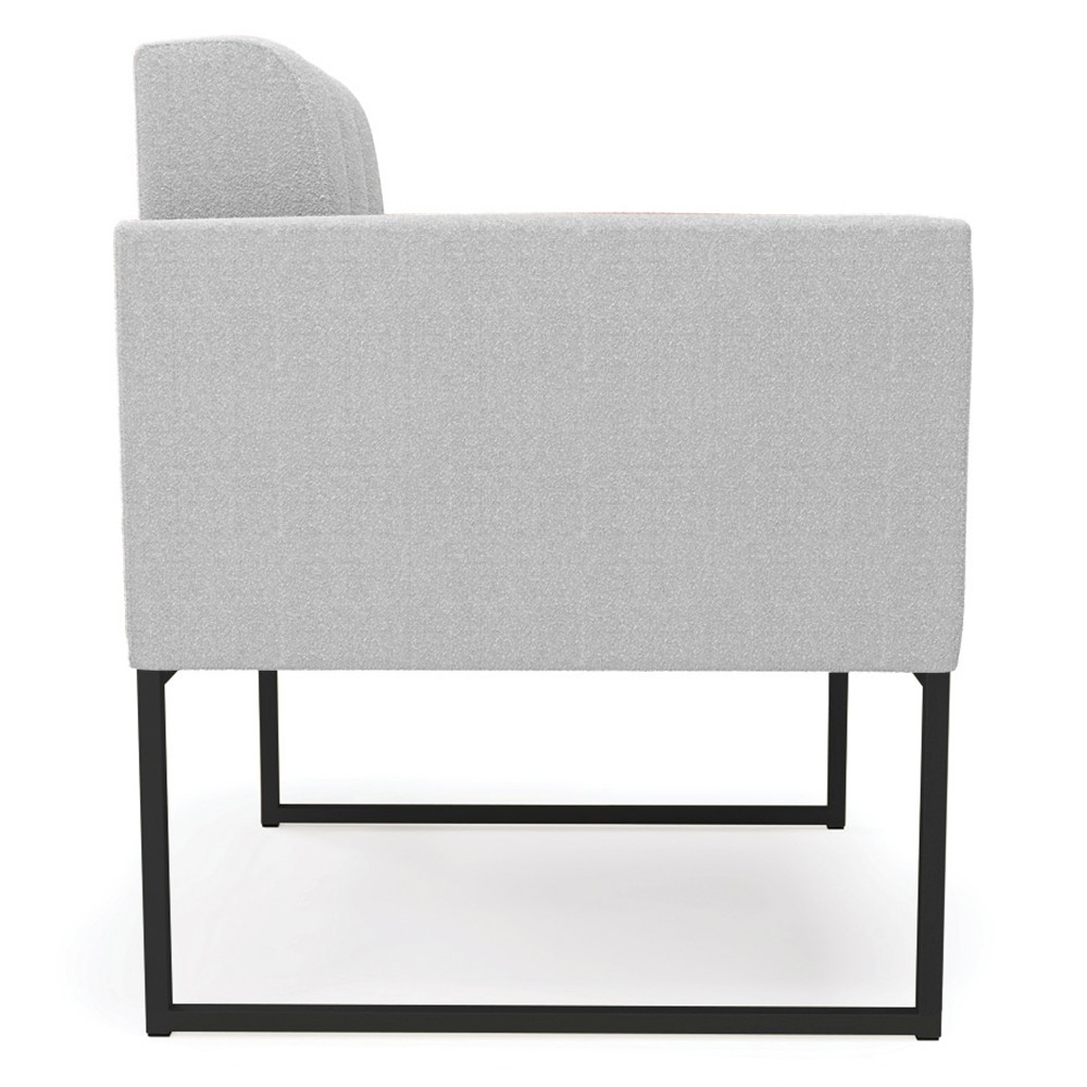 Poltrona Para Sala Base Industrial Preto Ana Bouclé Cinza - Ibiza