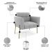 Poltrona Para Sala Pé Metal Dourado Kit 2 Ana Suede Cinza - Ibiza