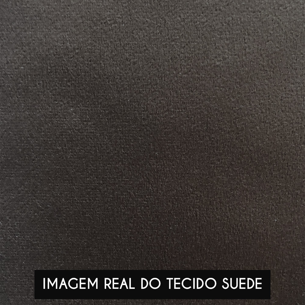 Poltrona Para Sala Pé Metal Dourado Kit 2 Ana Suede Marrom - Ibiza